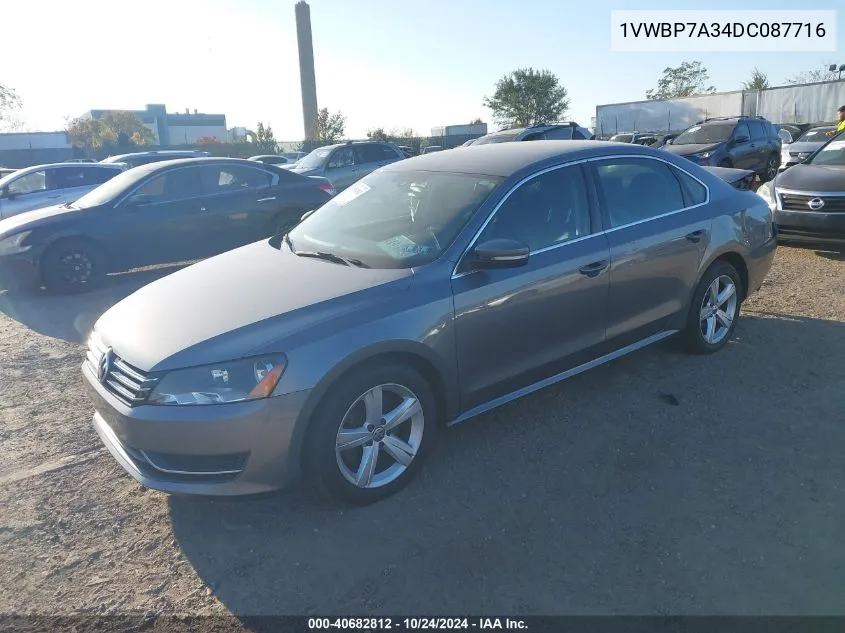 2013 Volkswagen Passat 2.5L Se VIN: 1VWBP7A34DC087716 Lot: 40682812