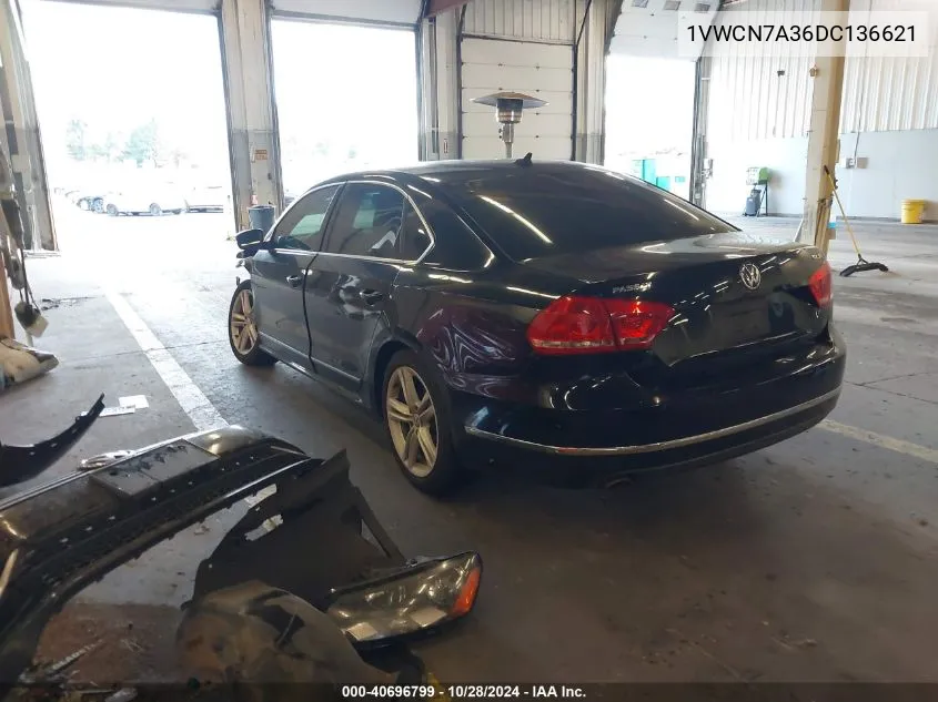 2013 Volkswagen Passat 2.0L Tdi Sel Premium VIN: 1VWCN7A36DC136621 Lot: 40696799