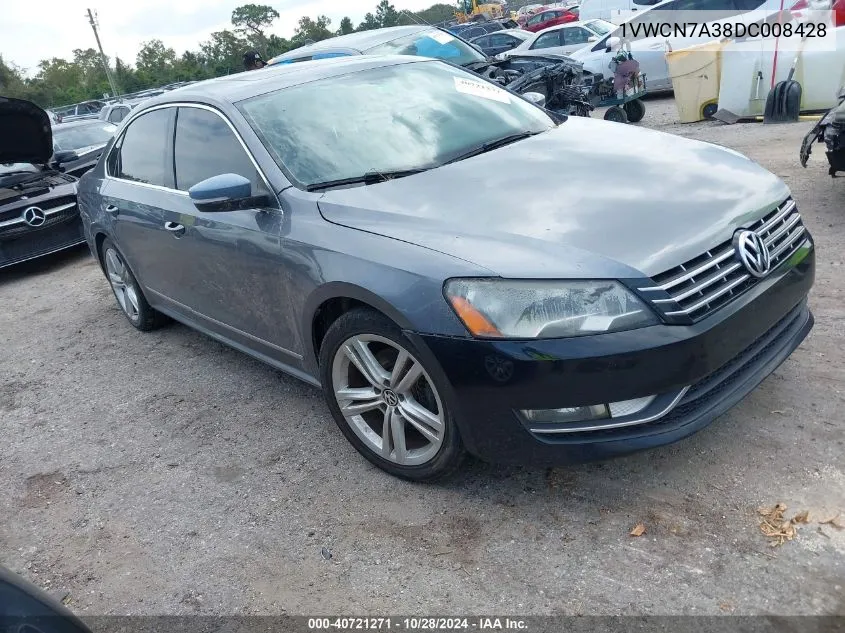 2013 Volkswagen Passat 2.0L Tdi Sel Premium VIN: 1VWCN7A38DC008428 Lot: 40721271