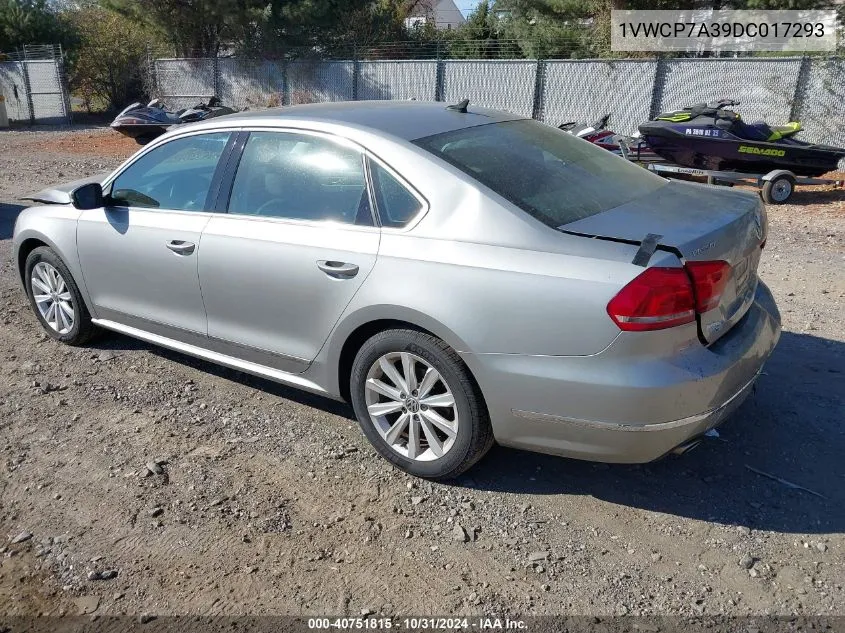 2013 Volkswagen Passat 2.5L Sel VIN: 1VWCP7A39DC017293 Lot: 40751815