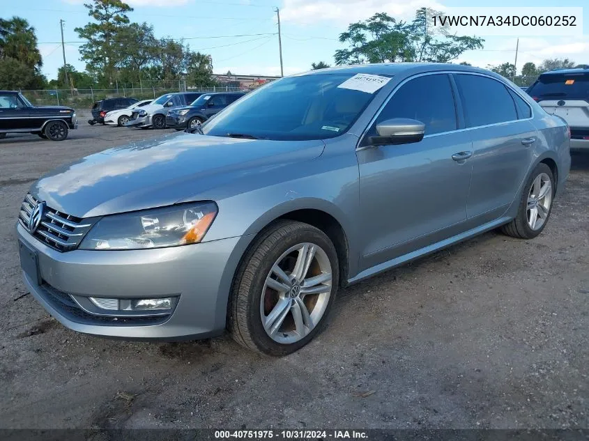 2013 Volkswagen Passat 2.0L Tdi Sel Premium VIN: 1VWCN7A34DC060252 Lot: 40751975