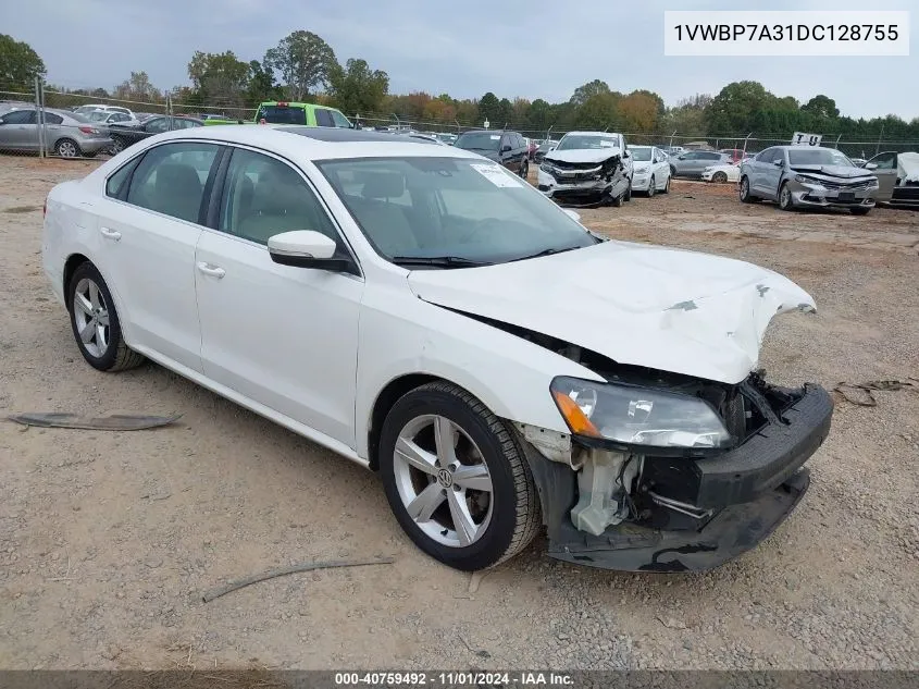 2013 Volkswagen Passat 2.5L Se VIN: 1VWBP7A31DC128755 Lot: 40759492