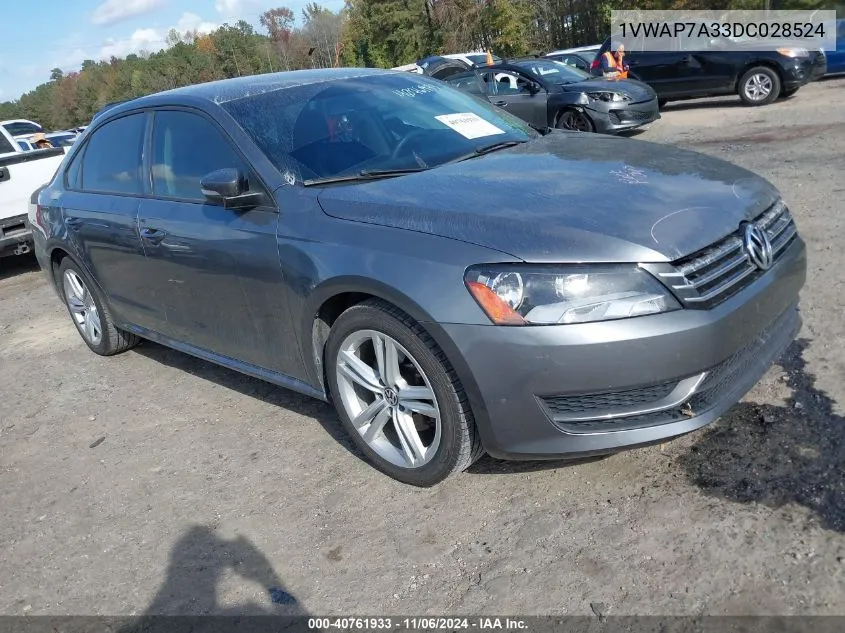 2013 Volkswagen Passat 2.5L S VIN: 1VWAP7A33DC028524 Lot: 40761933