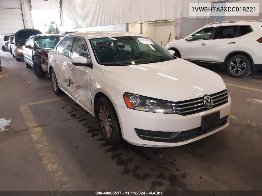 2013 Volkswagen Passat 2.5L Se VIN: 1VWBH7A3XDC018221 Lot: 40808517