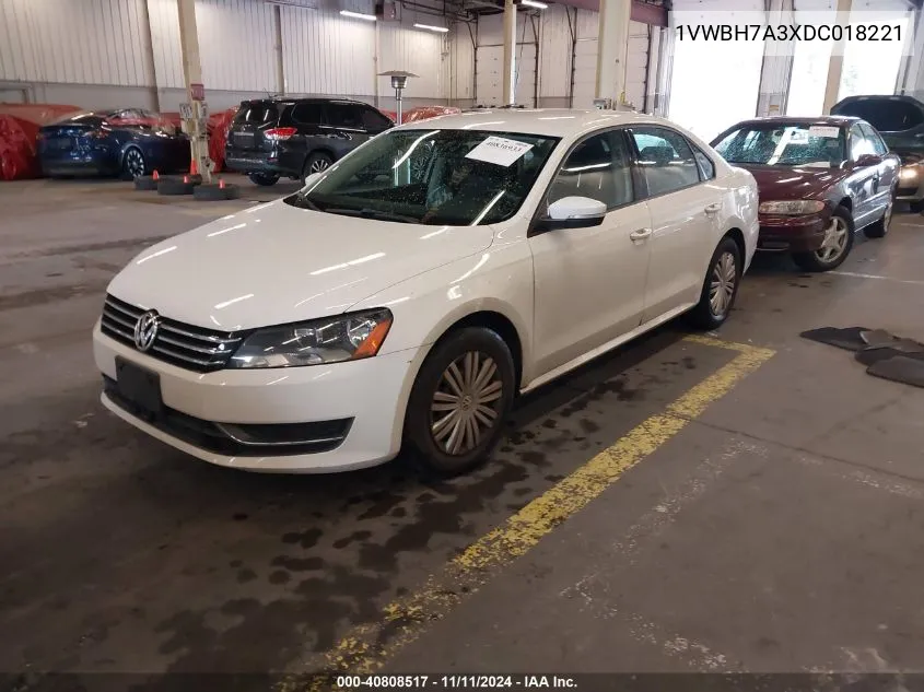 2013 Volkswagen Passat 2.5L Se VIN: 1VWBH7A3XDC018221 Lot: 40808517