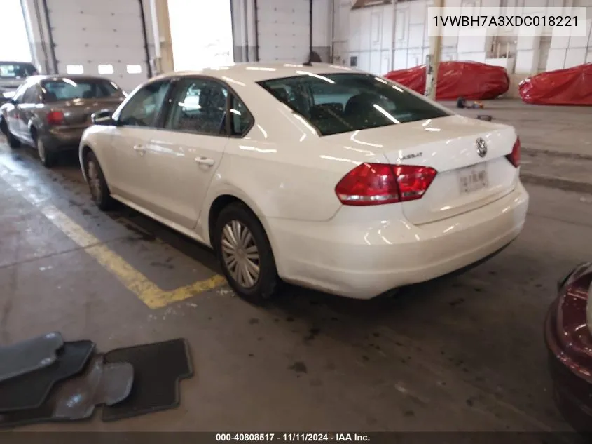 2013 Volkswagen Passat 2.5L Se VIN: 1VWBH7A3XDC018221 Lot: 40808517