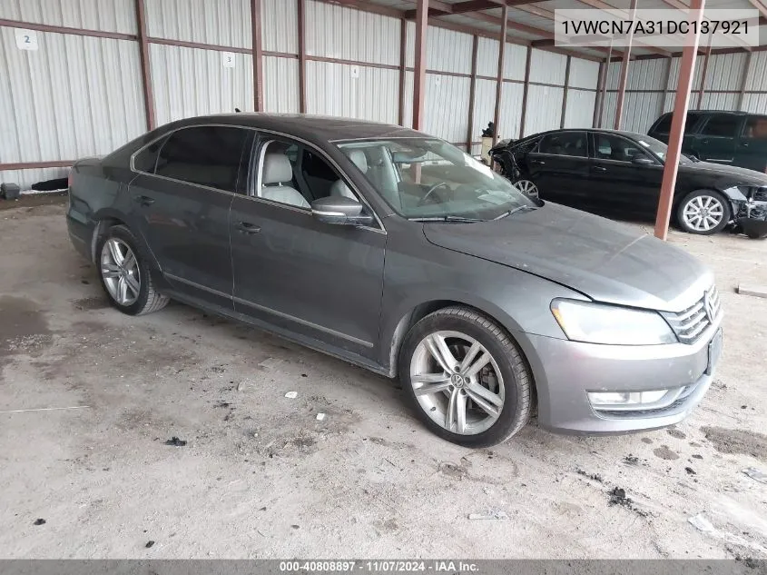 2013 Volkswagen Passat 2.0L Tdi Sel Premium VIN: 1VWCN7A31DC137921 Lot: 40808897