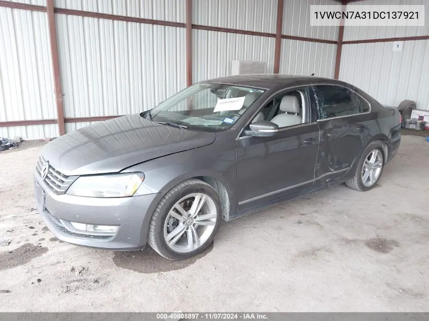 2013 Volkswagen Passat 2.0L Tdi Sel Premium VIN: 1VWCN7A31DC137921 Lot: 40808897