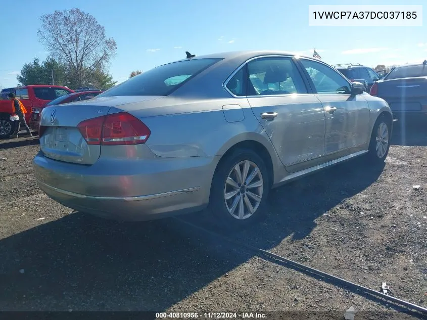 1VWCP7A37DC037185 2013 Volkswagen Passat 2.5L Sel