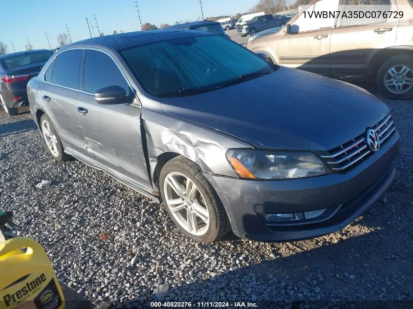 2013 Volkswagen Passat 2.0L Tdi Se VIN: 1VWBN7A35DC076729 Lot: 40820276