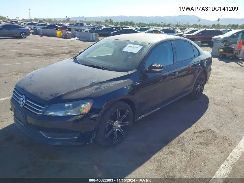 2013 Volkswagen Passat 2.5L Wolfsburg Edition VIN: 1VWAP7A31DC141209 Lot: 40822803