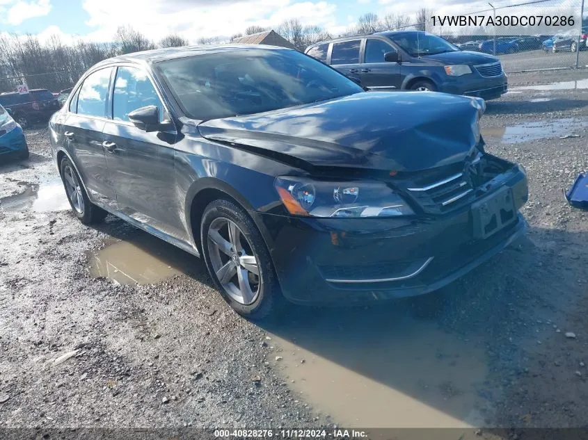 2013 Volkswagen Passat Se VIN: 1VWBN7A30DC070286 Lot: 40828276