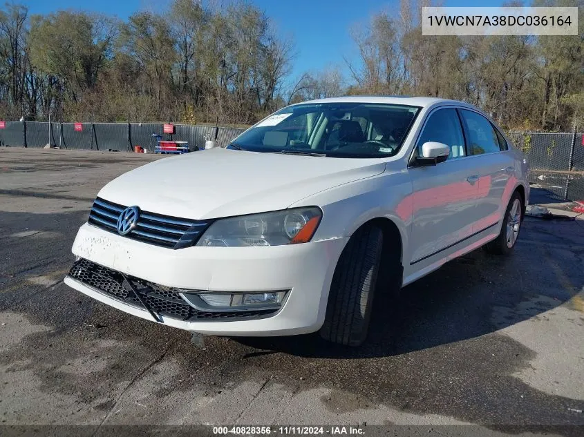 2013 Volkswagen Passat 2.0L Tdi Sel Premium VIN: 1VWCN7A38DC036164 Lot: 40828356