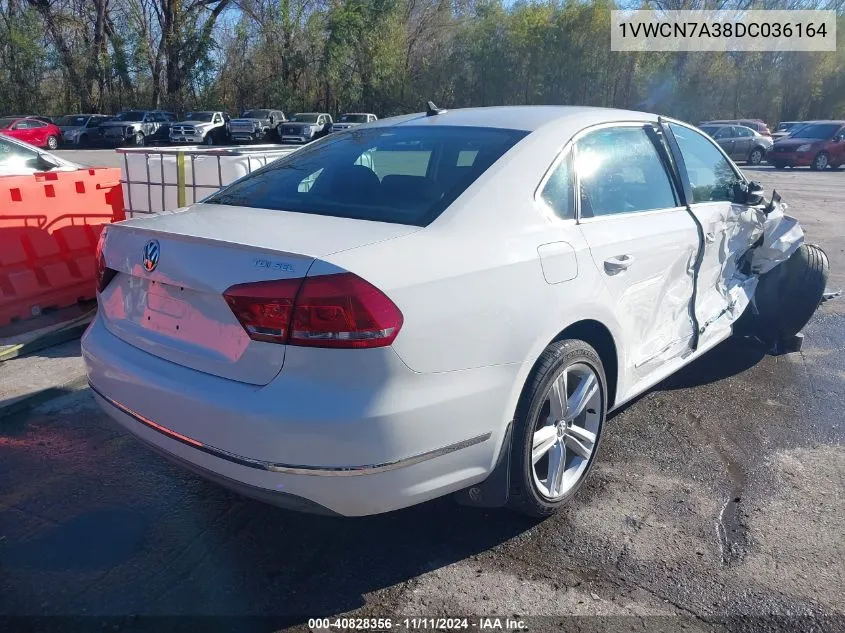 2013 Volkswagen Passat 2.0L Tdi Sel Premium VIN: 1VWCN7A38DC036164 Lot: 40828356