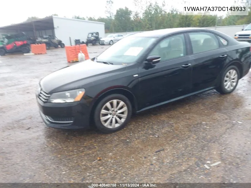 2013 Volkswagen Passat 2.5L Wolfsburg Edition VIN: 1VWAH7A37DC143933 Lot: 40840758