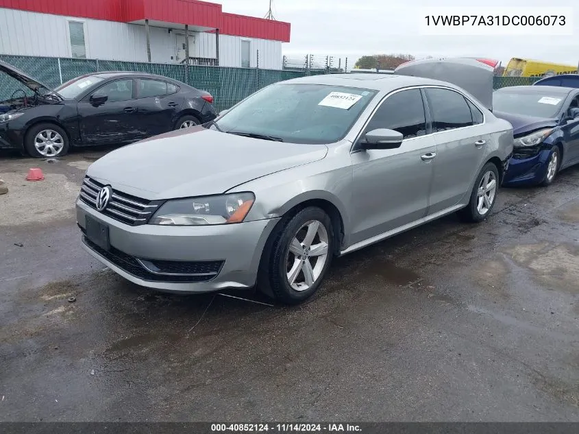 2013 Volkswagen Passat 2.5L Se VIN: 1VWBP7A31DC006073 Lot: 40852124