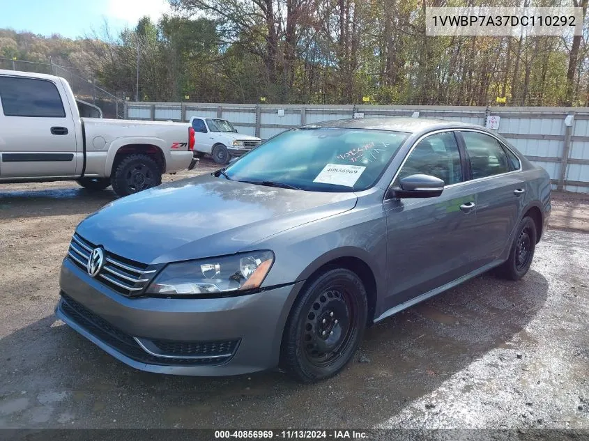 1VWBP7A37DC110292 2013 Volkswagen Passat 2.5L Se