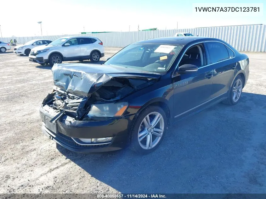 2013 Volkswagen Passat 2.0L Tdi Sel Premium VIN: 1VWCN7A37DC123781 Lot: 40858657