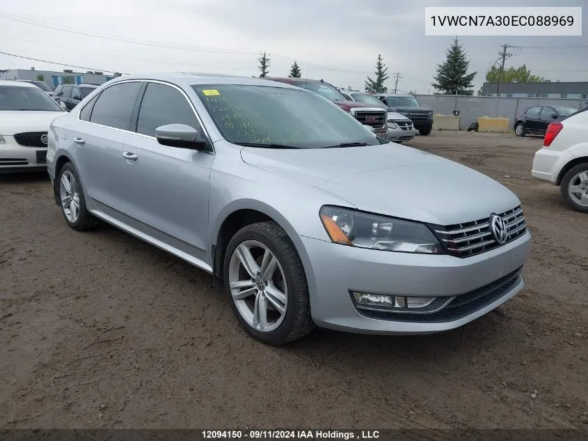 2014 Volkswagen Passat VIN: 1VWCN7A30EC088969 Lot: 12094150