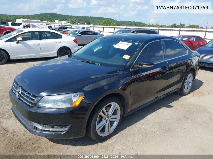 2014 Volkswagen Passat 2.0L Tdi Se VIN: 1VWBN7A31EC071769 Lot: 39706300