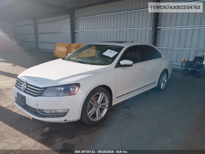 2014 Volkswagen Passat 2.0L Tdi Sel Premium VIN: 1VWCN7A30EC004763 Lot: 39730133