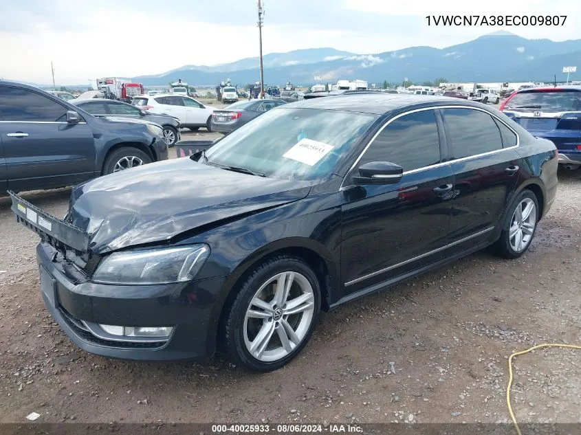 2014 Volkswagen Passat 2.0L Tdi Sel Premium VIN: 1VWCN7A38EC009807 Lot: 40025933