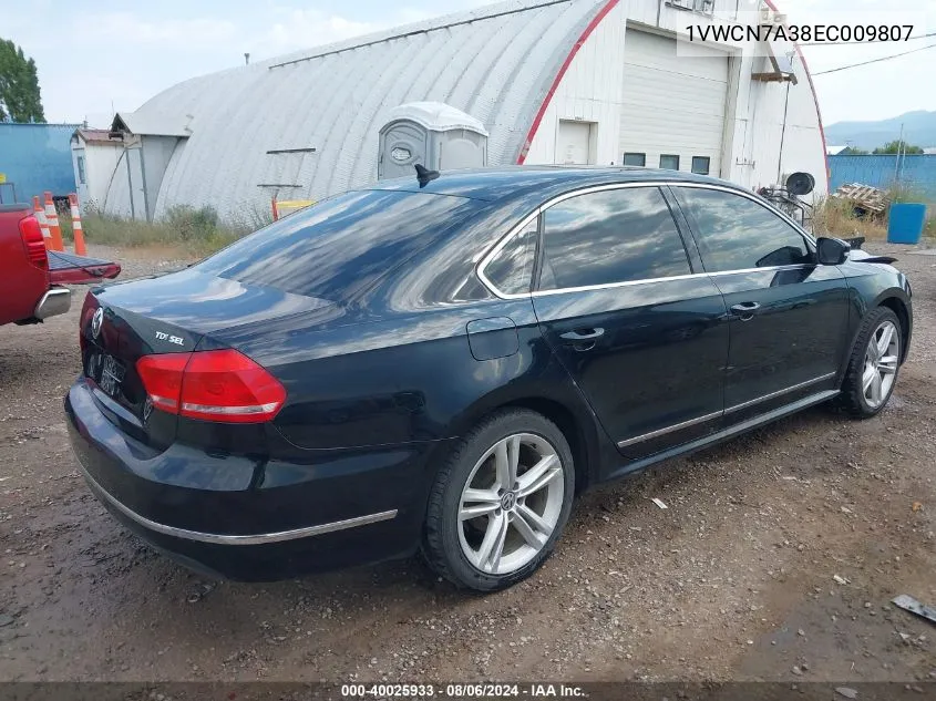 2014 Volkswagen Passat 2.0L Tdi Sel Premium VIN: 1VWCN7A38EC009807 Lot: 40025933