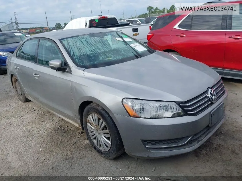 2014 Volkswagen Passat S VIN: 1VWAT7A3XEC034740 Lot: 40095253