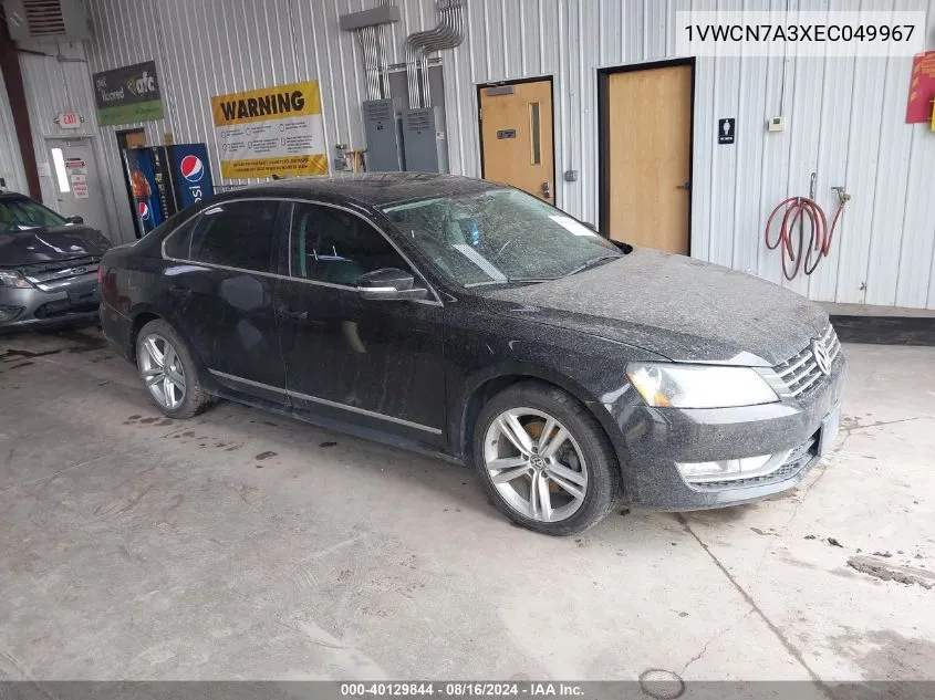 2014 Volkswagen Passat 2.0L Tdi Sel Premium VIN: 1VWCN7A3XEC049967 Lot: 40129844