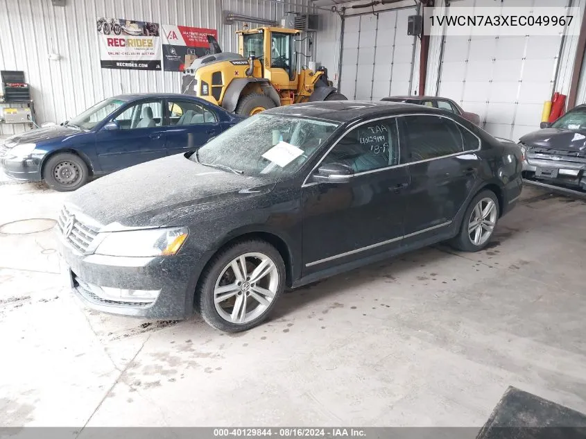 2014 Volkswagen Passat 2.0L Tdi Sel Premium VIN: 1VWCN7A3XEC049967 Lot: 40129844