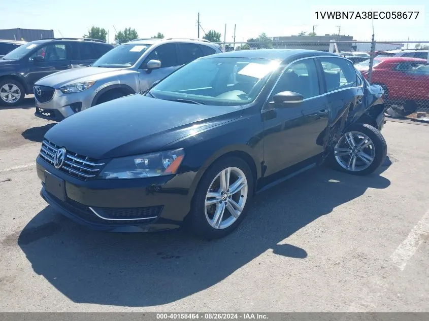 2014 Volkswagen Passat 2.0L Tdi Se VIN: 1VWBN7A38EC058677 Lot: 40158464