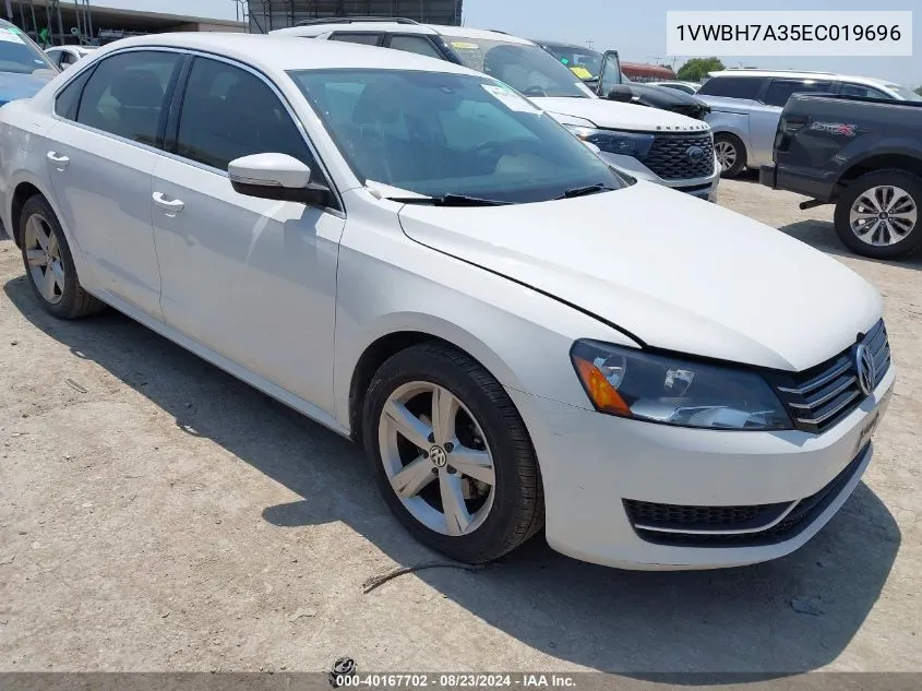 2014 Volkswagen Passat 2.5L Se VIN: 1VWBH7A35EC019696 Lot: 40167702