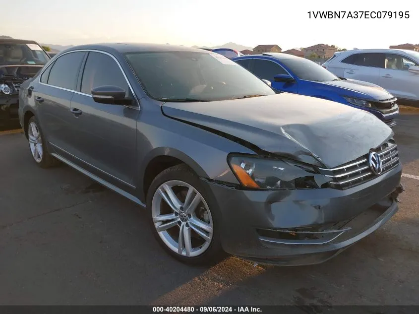 2014 Volkswagen Passat 2.0L Tdi Se VIN: 1VWBN7A37EC079195 Lot: 40204480