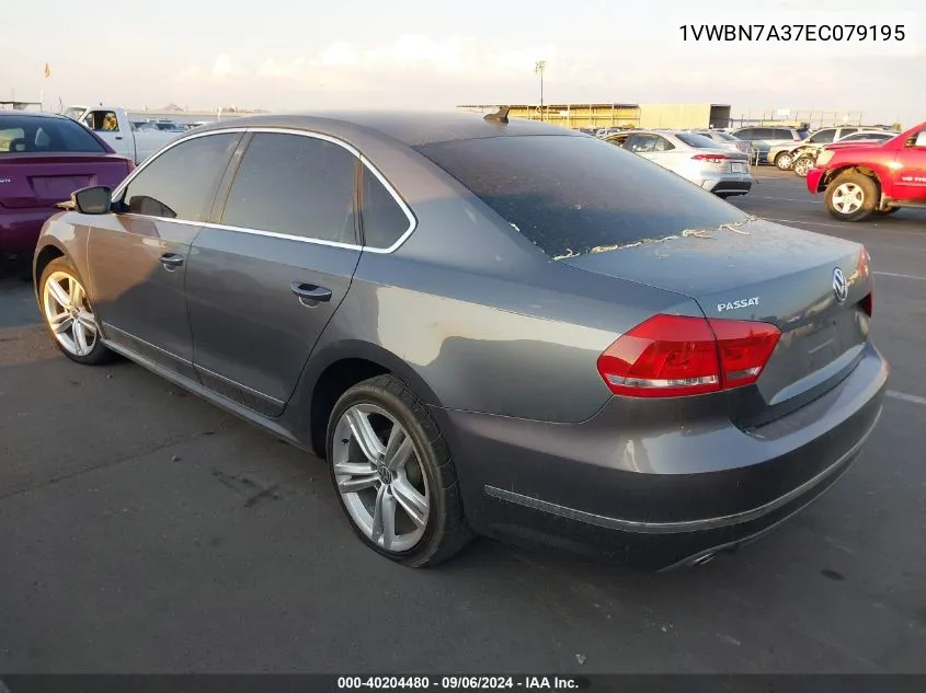 2014 Volkswagen Passat 2.0L Tdi Se VIN: 1VWBN7A37EC079195 Lot: 40204480