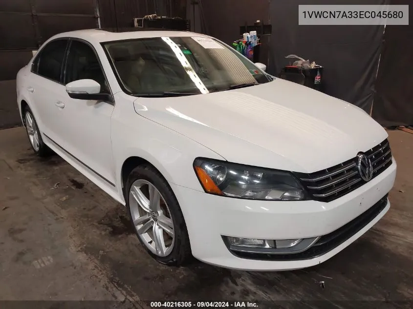 2014 Volkswagen Passat 2.0L Tdi Sel Premium VIN: 1VWCN7A33EC045680 Lot: 40216305