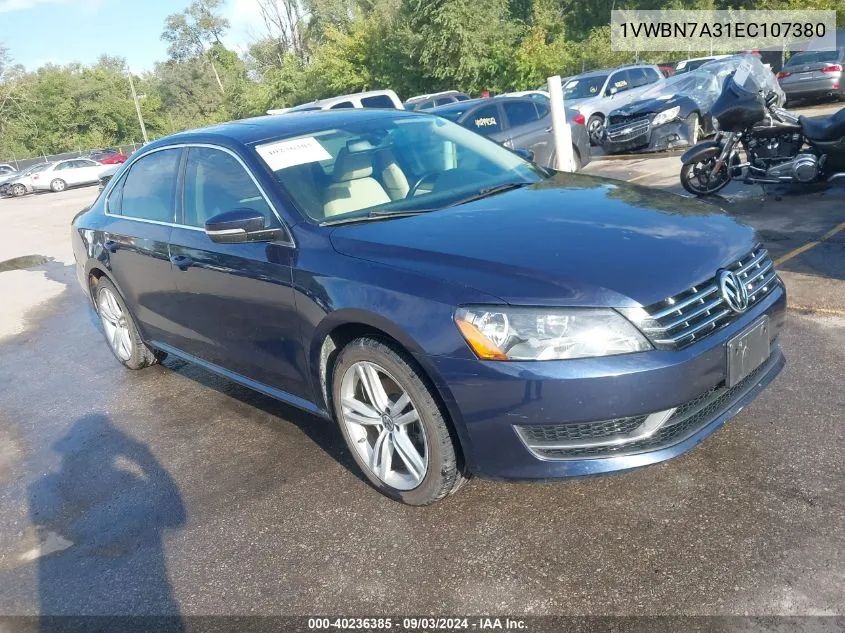 2014 Volkswagen Passat 2.0L Tdi Se VIN: 1VWBN7A31EC107380 Lot: 40236385