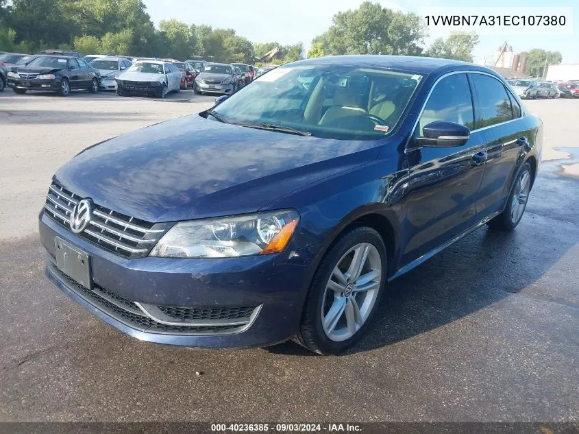 2014 Volkswagen Passat 2.0L Tdi Se VIN: 1VWBN7A31EC107380 Lot: 40236385