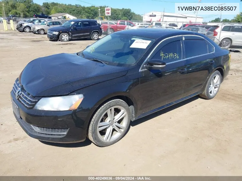 2014 Volkswagen Passat 2.0L Tdi Se VIN: 1VWBN7A38EC085507 Lot: 40249036