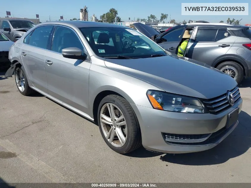 2014 Volkswagen Passat 1.8T Se VIN: 1VWBT7A32EC039533 Lot: 40250909