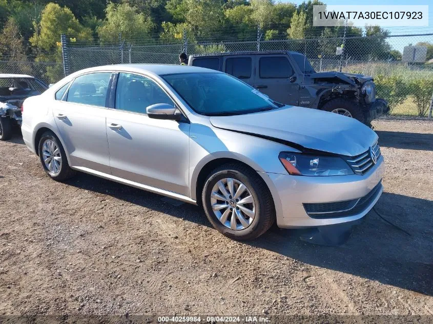 2014 Volkswagen Passat S VIN: 1VWAT7A30EC107923 Lot: 40259984