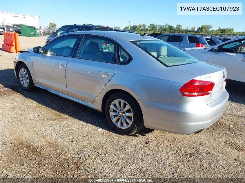 2014 Volkswagen Passat S VIN: 1VWAT7A30EC107923 Lot: 40259984