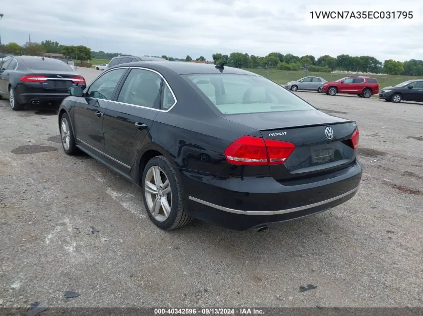 2014 Volkswagen Passat Sel VIN: 1VWCN7A35EC031795 Lot: 40342596