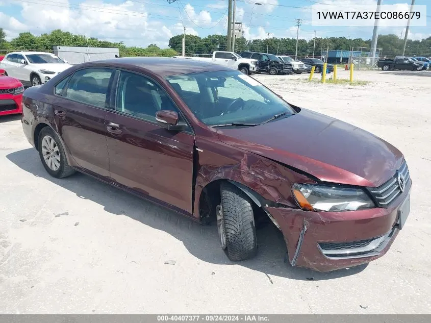 2014 Volkswagen Passat S VIN: 1VWAT7A37EC086679 Lot: 40407377