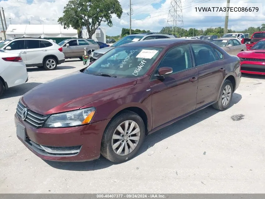 2014 Volkswagen Passat S VIN: 1VWAT7A37EC086679 Lot: 40407377