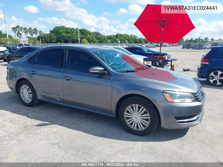 2014 Volkswagen Passat 1.8T S VIN: 1VWAS7A31EC024441 Lot: 40417175