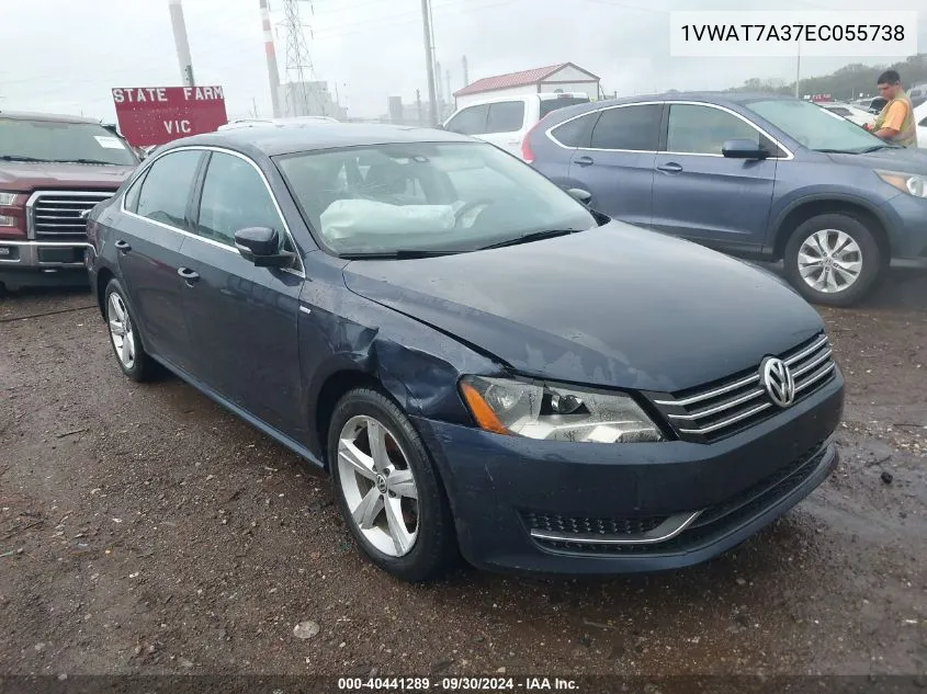 2014 Volkswagen Passat S VIN: 1VWAT7A37EC055738 Lot: 40441289