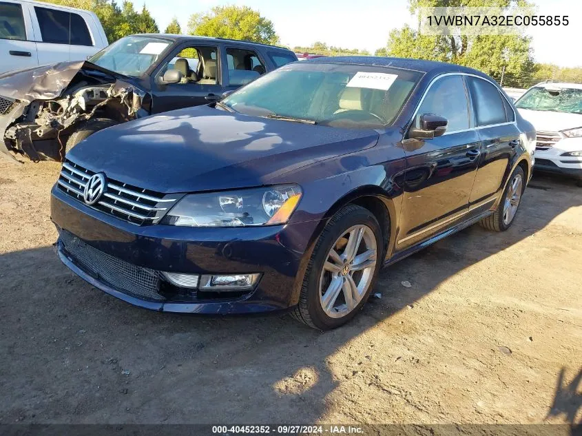 2014 Volkswagen Passat 2.0L Tdi Se VIN: 1VWBN7A32EC055855 Lot: 40452352