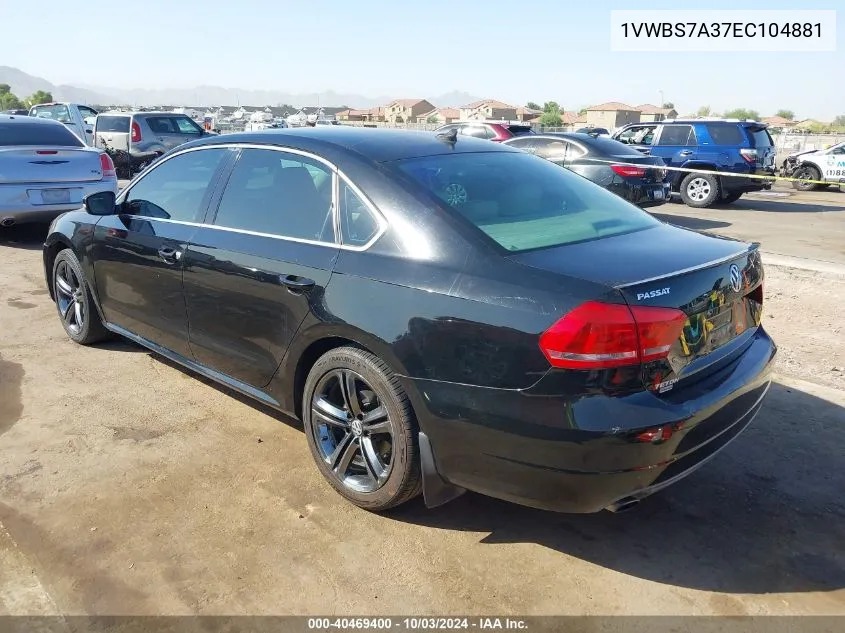 1VWBS7A37EC104881 2014 Volkswagen Passat 1.8T Se