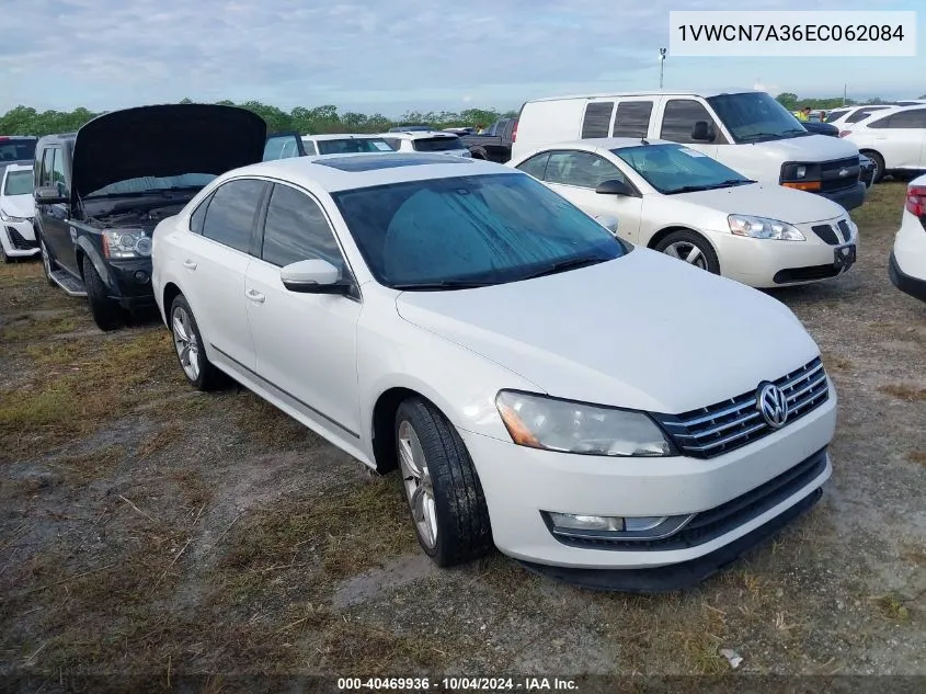 1VWCN7A36EC062084 2014 Volkswagen Passat 2.0L Tdi Sel Premium