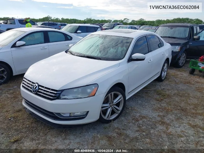 1VWCN7A36EC062084 2014 Volkswagen Passat 2.0L Tdi Sel Premium